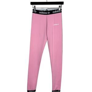 Adidas Athletic Leggings Sport Casual Pink - L
